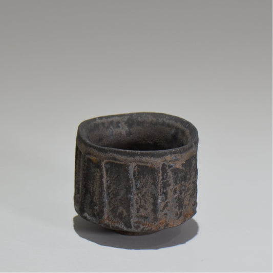 菊地元野 / マンガン釉 ぐい呑み / kg_05