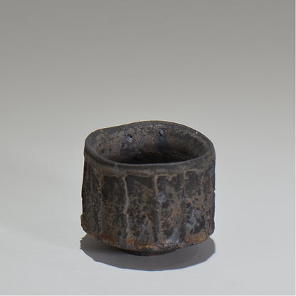 菊地元野 / マンガン釉 ぐい呑み / kg_05