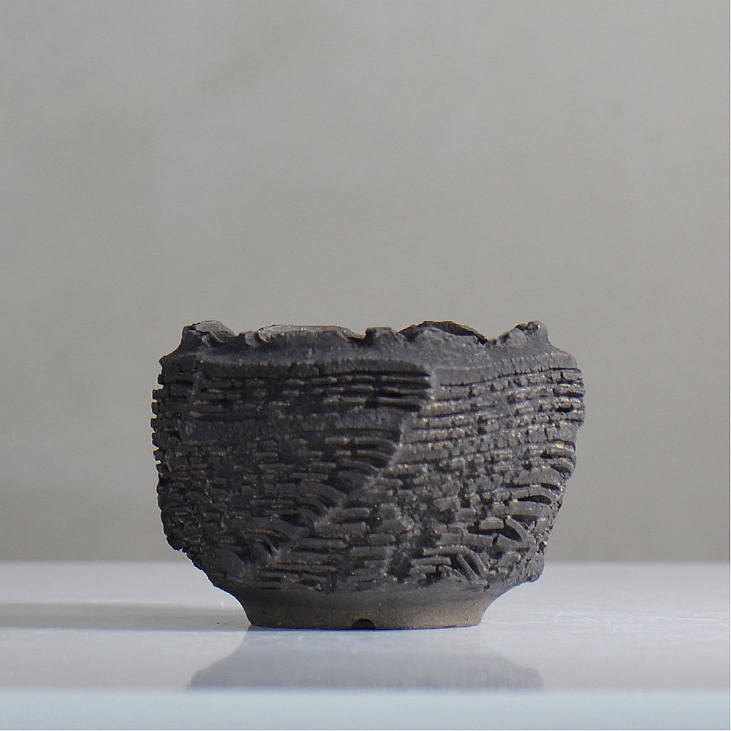 菊地元野 / DANSOU GLOSS ブラック / kg2_db02_xs /  約φ8cm / 植木鉢