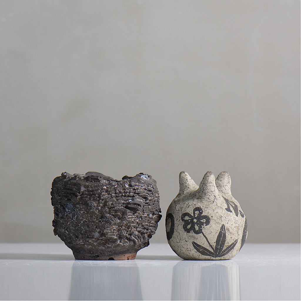 菊地元野 / DANSOU GLOSS ブラック / kg2_db04_xs /  約φ7.7cm / 植木鉢