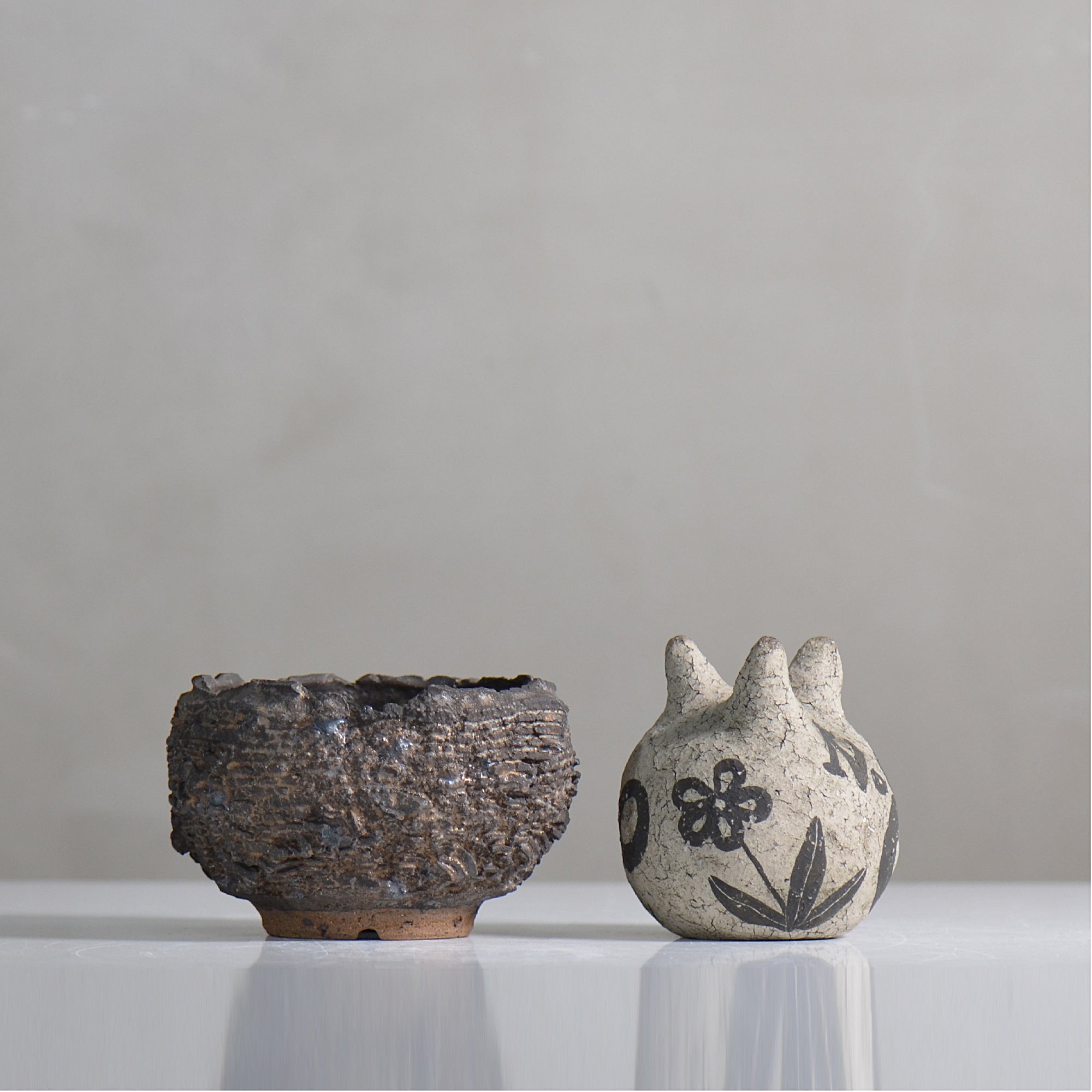 菊地元野 / DANSOU GLOSS ブラック / kg2_db06_s /  約φ9cm / 植木鉢