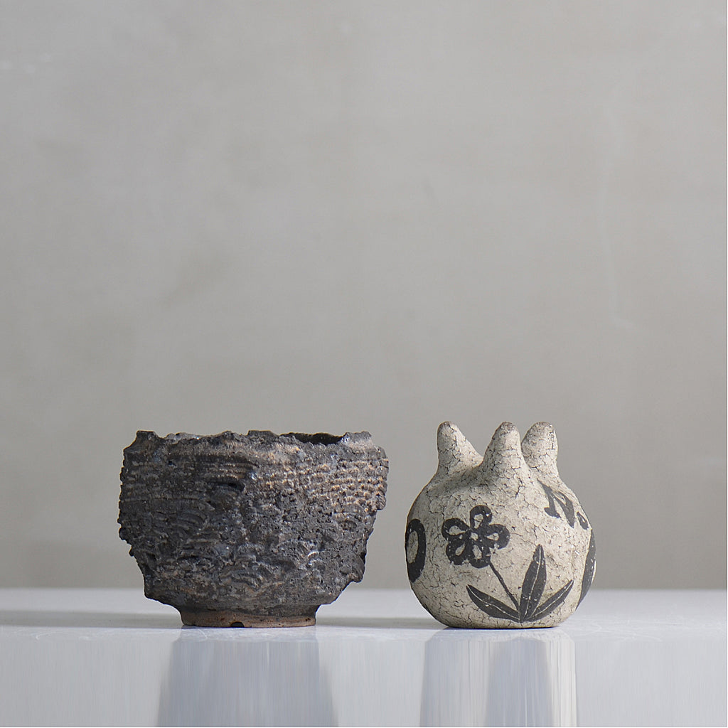 菊地元野 / DANSOU GLOSS ブラック / kg2_db09_xs /  約φ8.5cm / 植木鉢