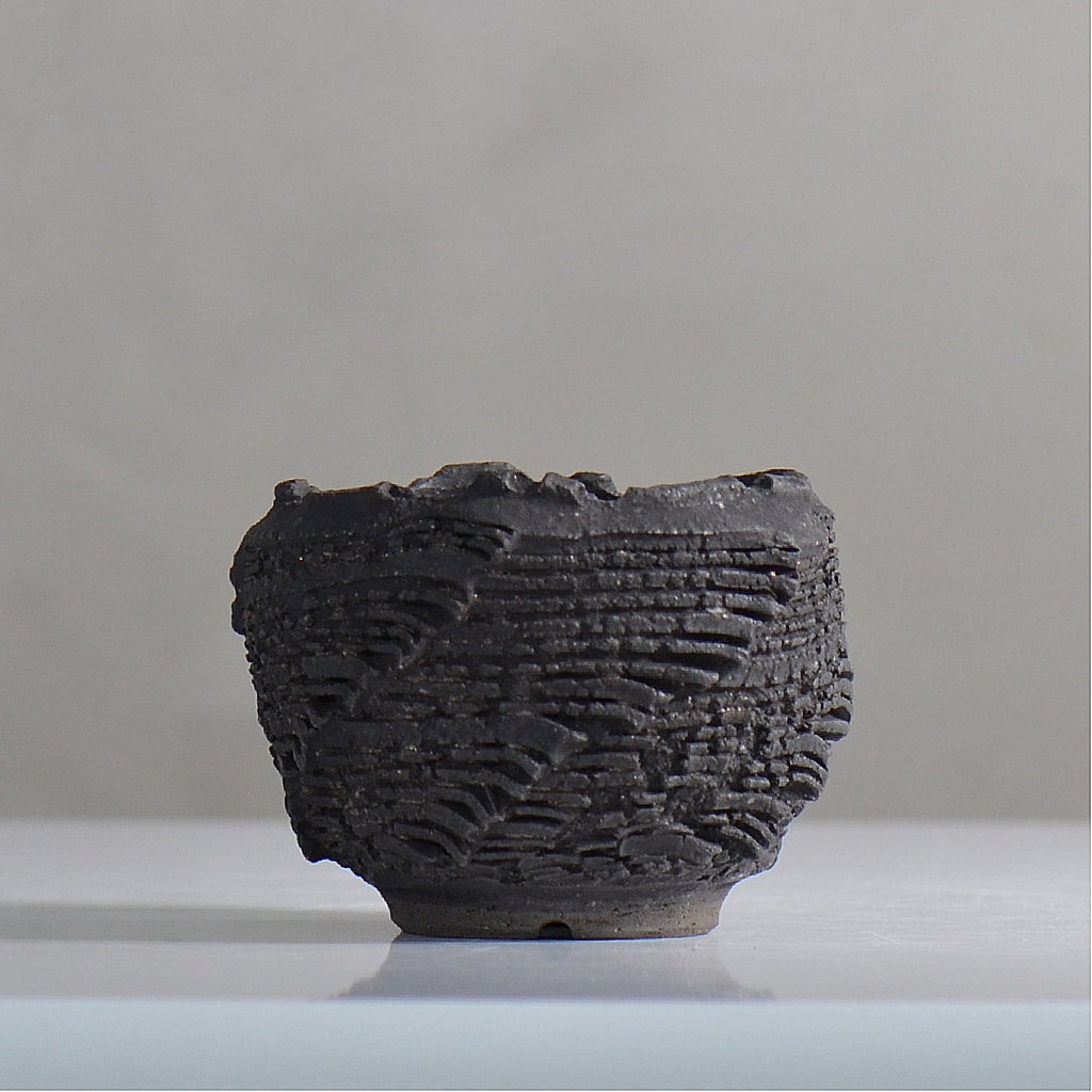 菊地元野 / DANSOU GLOSS ブラック / kg2_db10_xs /  約φ8cm / 植木鉢