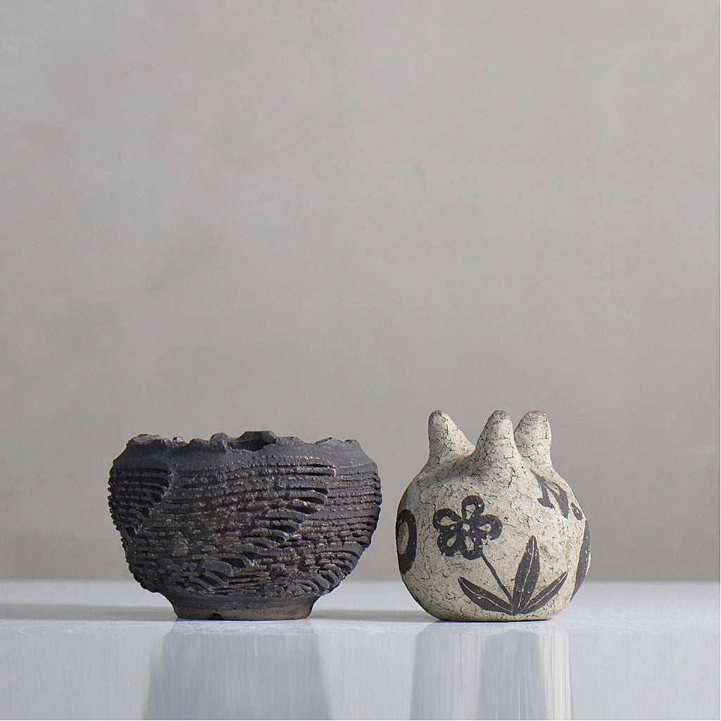 菊地元野 / DANSOU GLOSS ブラック / kg2_db12_xs /  約φ8.5cm / 植木鉢
