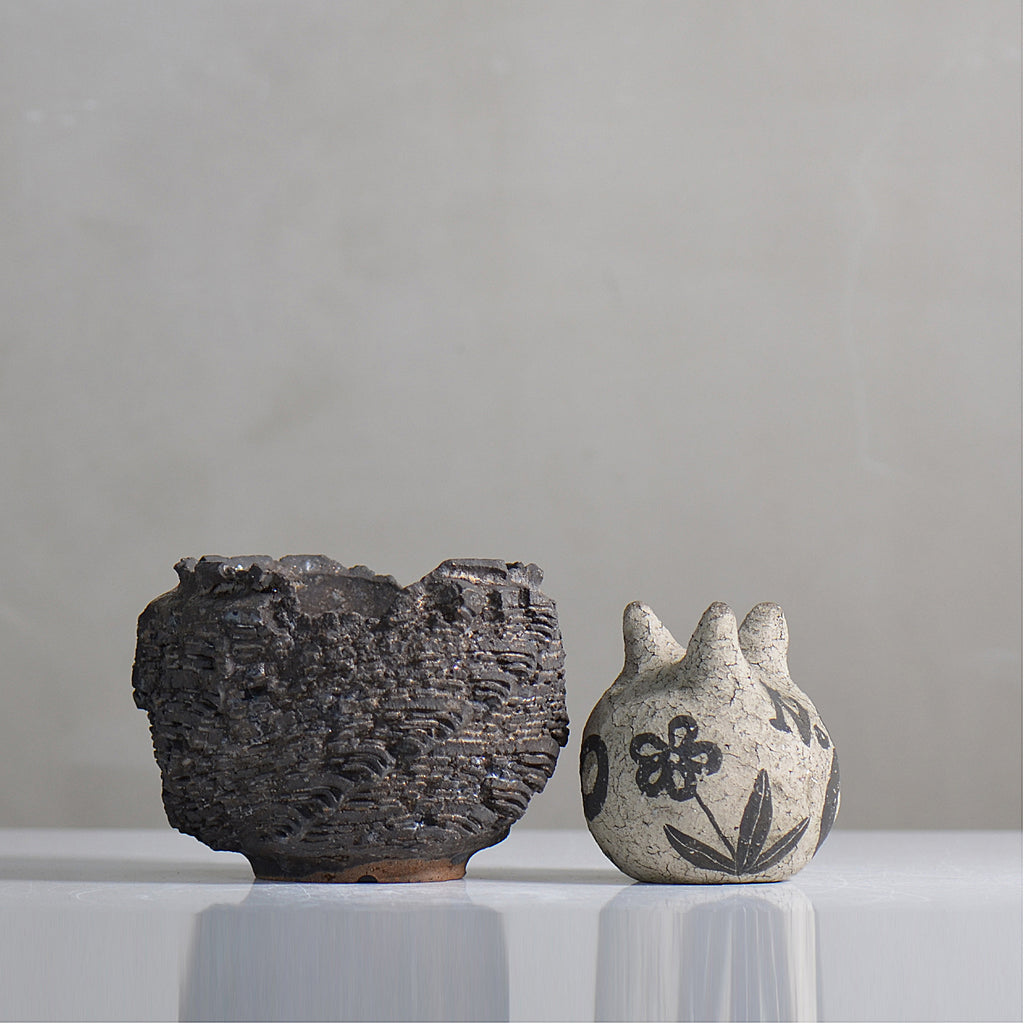 菊地元野 / DANSOU GLOSS ブラック / kg2_db13_s /  約φ10cm / 植木鉢
