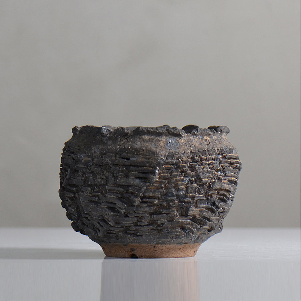 菊地元野 / DANSOU GLOSS ブラック / kg2_db14_s /  約φ9.5cm / 植木鉢