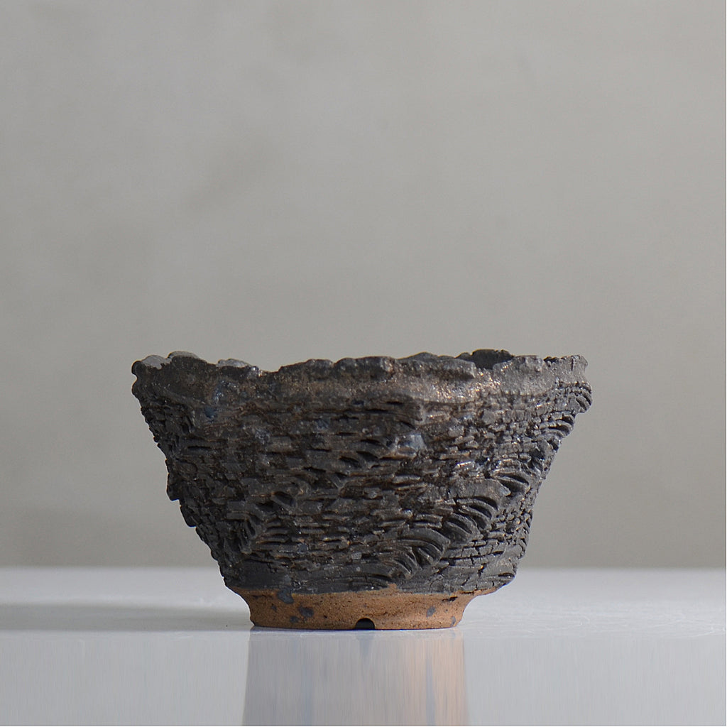 菊地元野 / DANSOU GLOSS ブラック / kg2_db16_m /  約φ14cm / 植木鉢