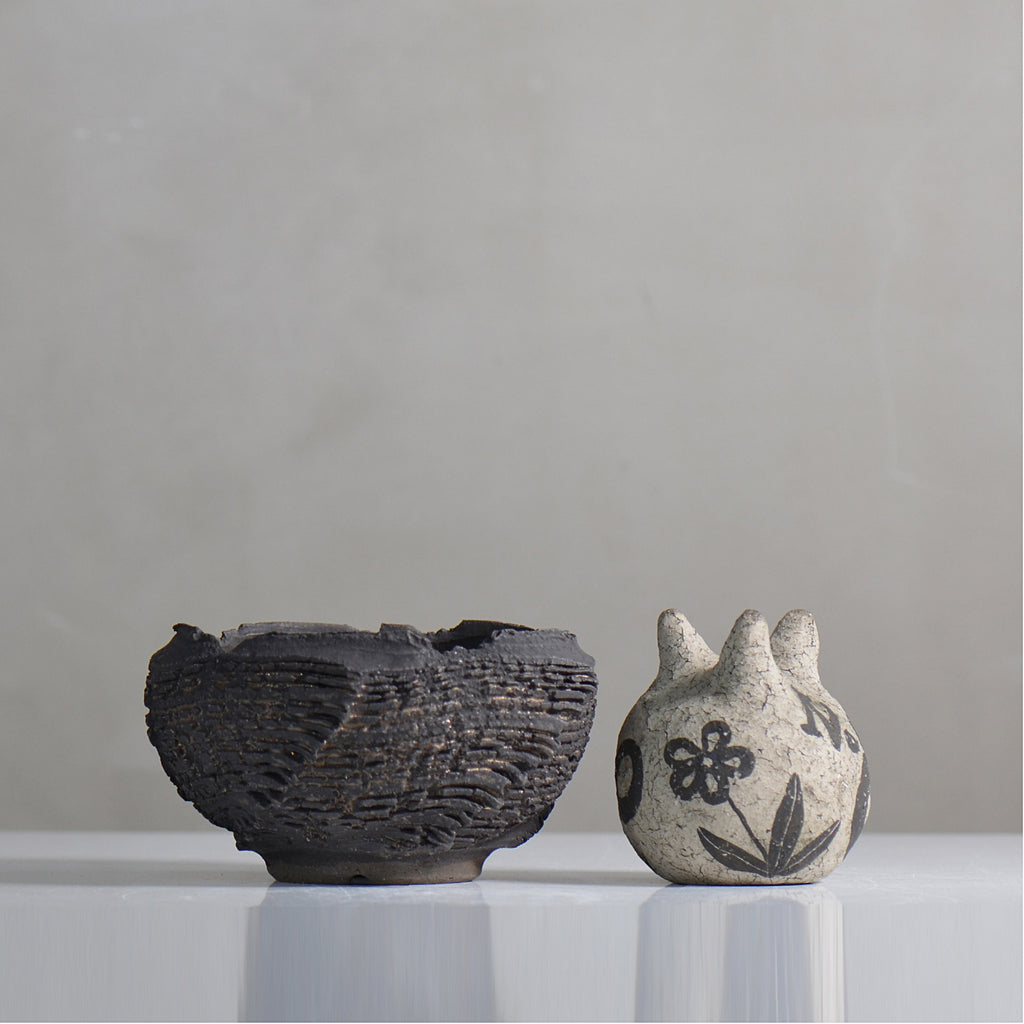 菊地元野 / DANSOU GLOSS ブラック / kg2_db19_s /  約φ11.2cm / 植木鉢