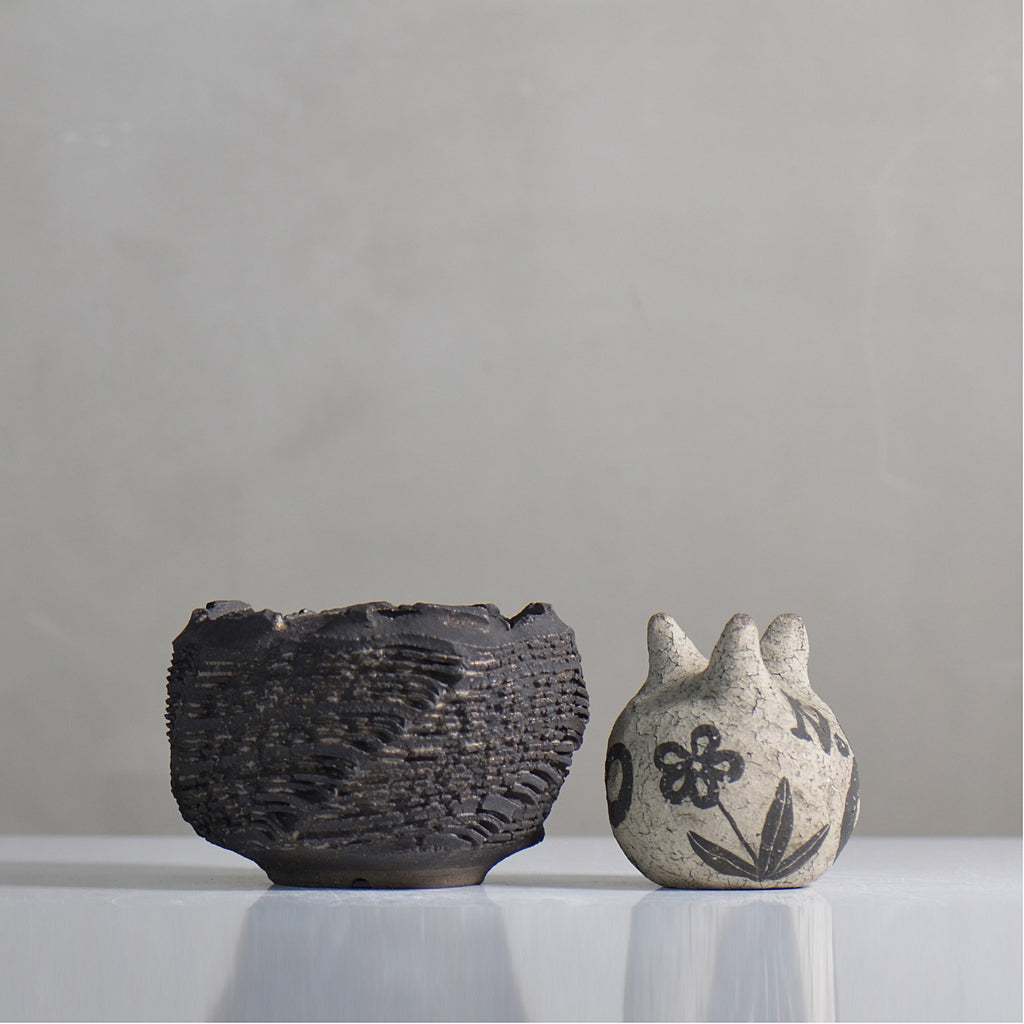 菊地元野 / DANSOU GLOSS ブラック / kg2_db20_s /  約φ10cm / 植木鉢