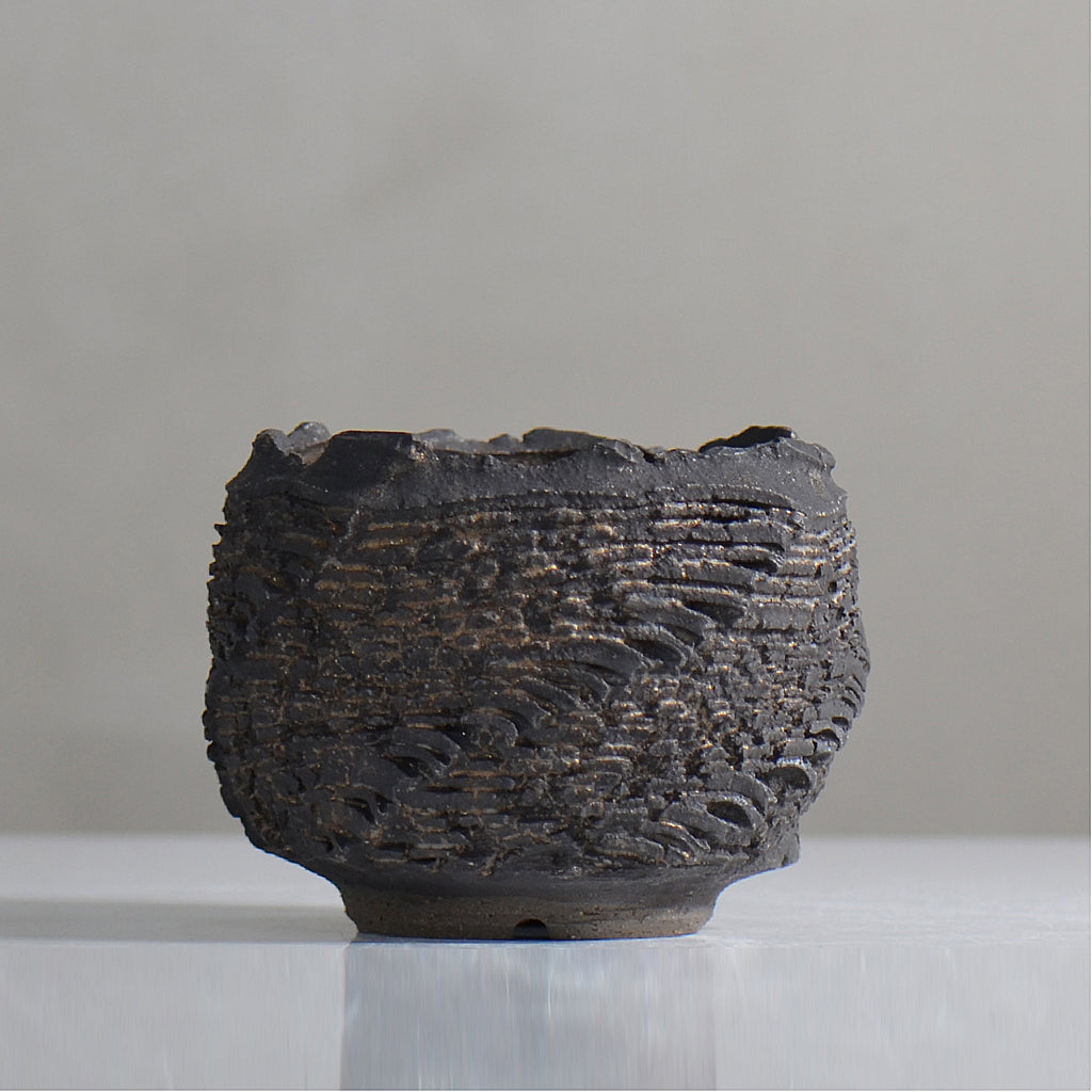 菊地元野 / DANSOU GLOSS ブラック / kg2_db21_s /  約φ9.5cm / 植木鉢