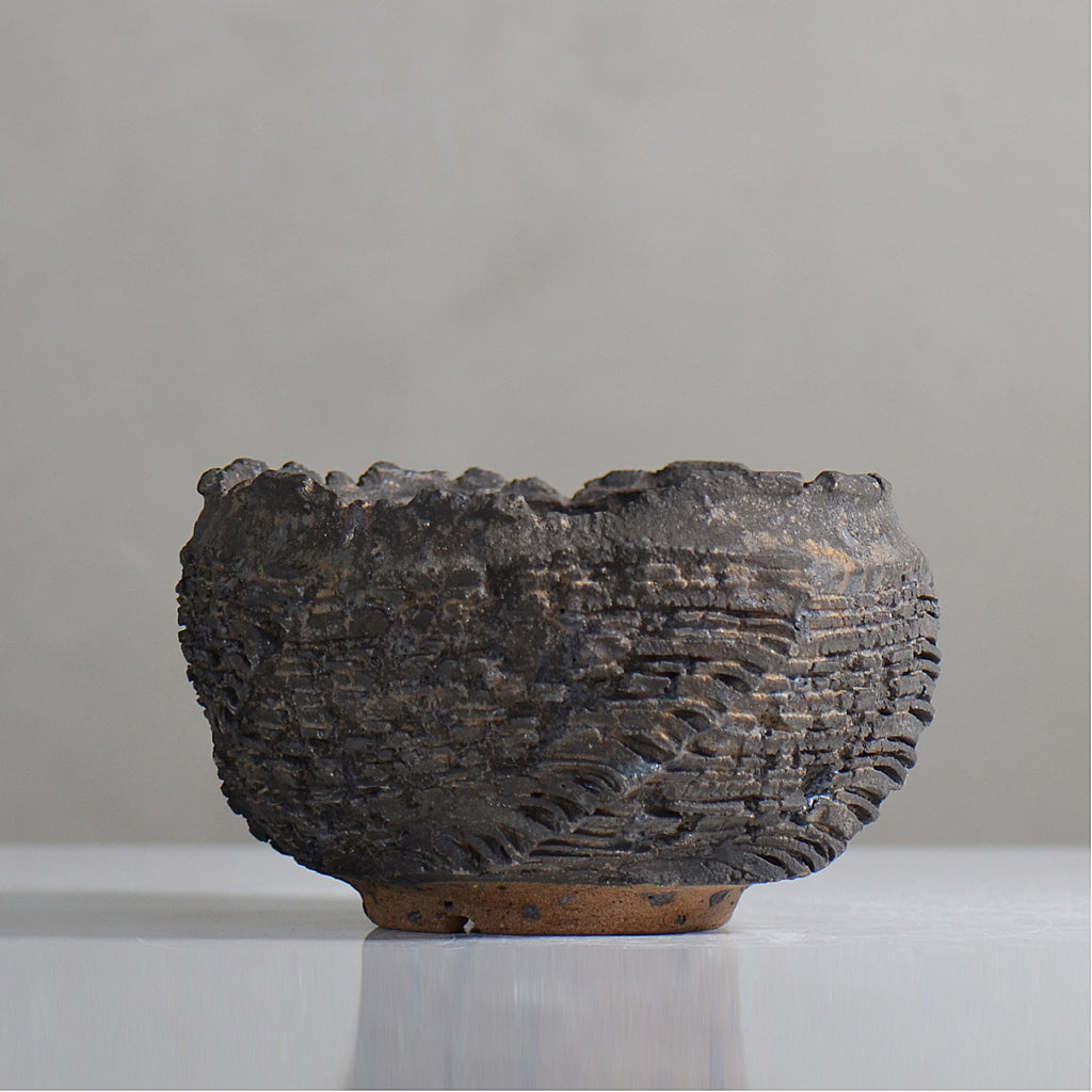 菊地元野 / DANSOU GLOSS ブラック / kg2_db25_m /  約φ13.5cm / 植木鉢