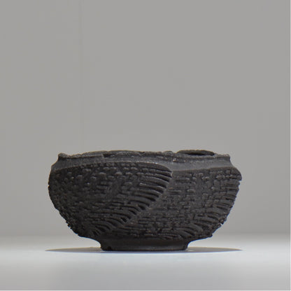 菊地元野 / DANSOU GLOSS ブラック / kg_db27_m /  約φ12.5cm / 植木鉢