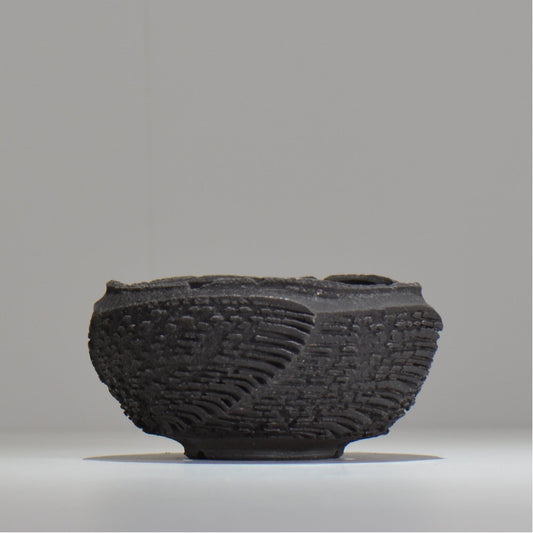菊地元野 / DANSOU GLOSS ブラック / kg_db27_m /  約φ12.5cm / 植木鉢