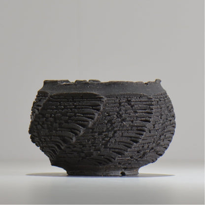 菊地元野 / DANSOU GLOSS ブラック / kg_db25_s /  約φ10cm / 植木鉢