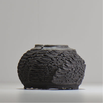 菊地元野 / DANSOU GLOSS ブラック / kg_db25_s /  約φ10cm / 植木鉢