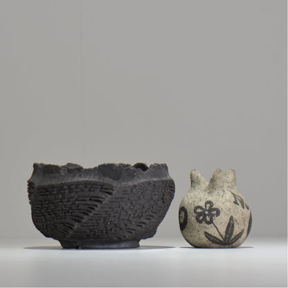 菊地元野 / DANSOU GLOSS ブラック / kg_db45_m /  約φ14cm / 植木鉢