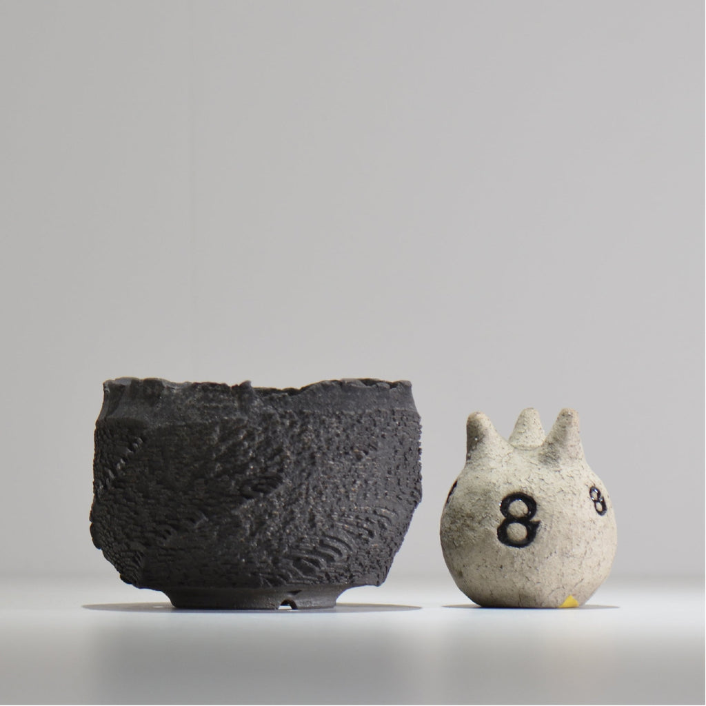 菊地元野 / DANSOU GLOSS ブラック / kg_db46_m /  約φ12.5cm / 植木鉢