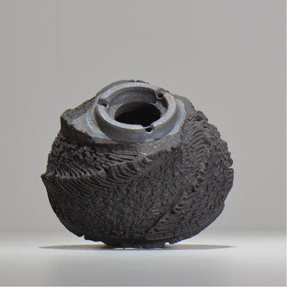 菊地元野 / DANSOU GLOSS ブラック / kg_db47_m /  約φ13.5cm / 植木鉢