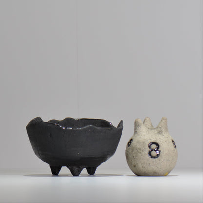 川合牧人 / UROKO POT BLACK / km_urkb02_m / 約φ13.5cm / 植木鉢