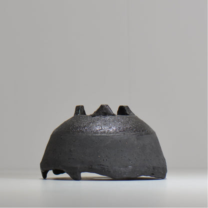 川合牧人 / UROKO POT BLACK / km_urkb03_m / 約φ14cm / 植木鉢