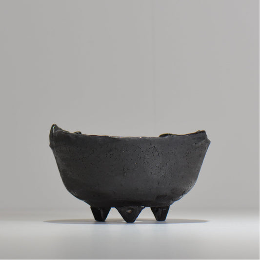 川合牧人 / UROKO POT BLACK / km_urkb04_m / 約φ14cm / 植木鉢