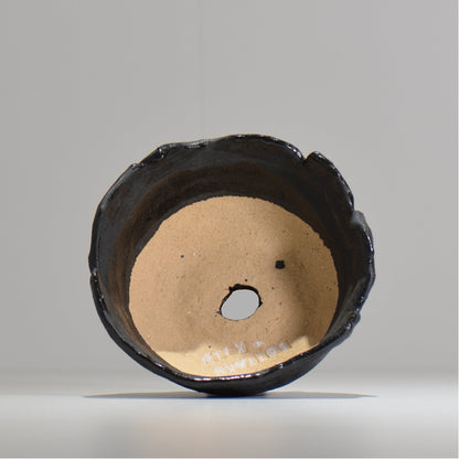 川合牧人 / UROKO POT BLACK / km_urkb04_m / 約φ14cm / 植木鉢