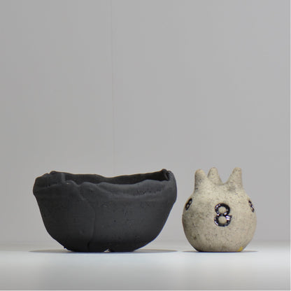 川合牧人 / UROKO POT BLACK / km_urkb06_m / 約φ14cm / 植木鉢