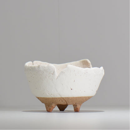 川合牧人 / UROKO POT WHITE/ km_urkw02_m / 約φ14cm / 植木鉢