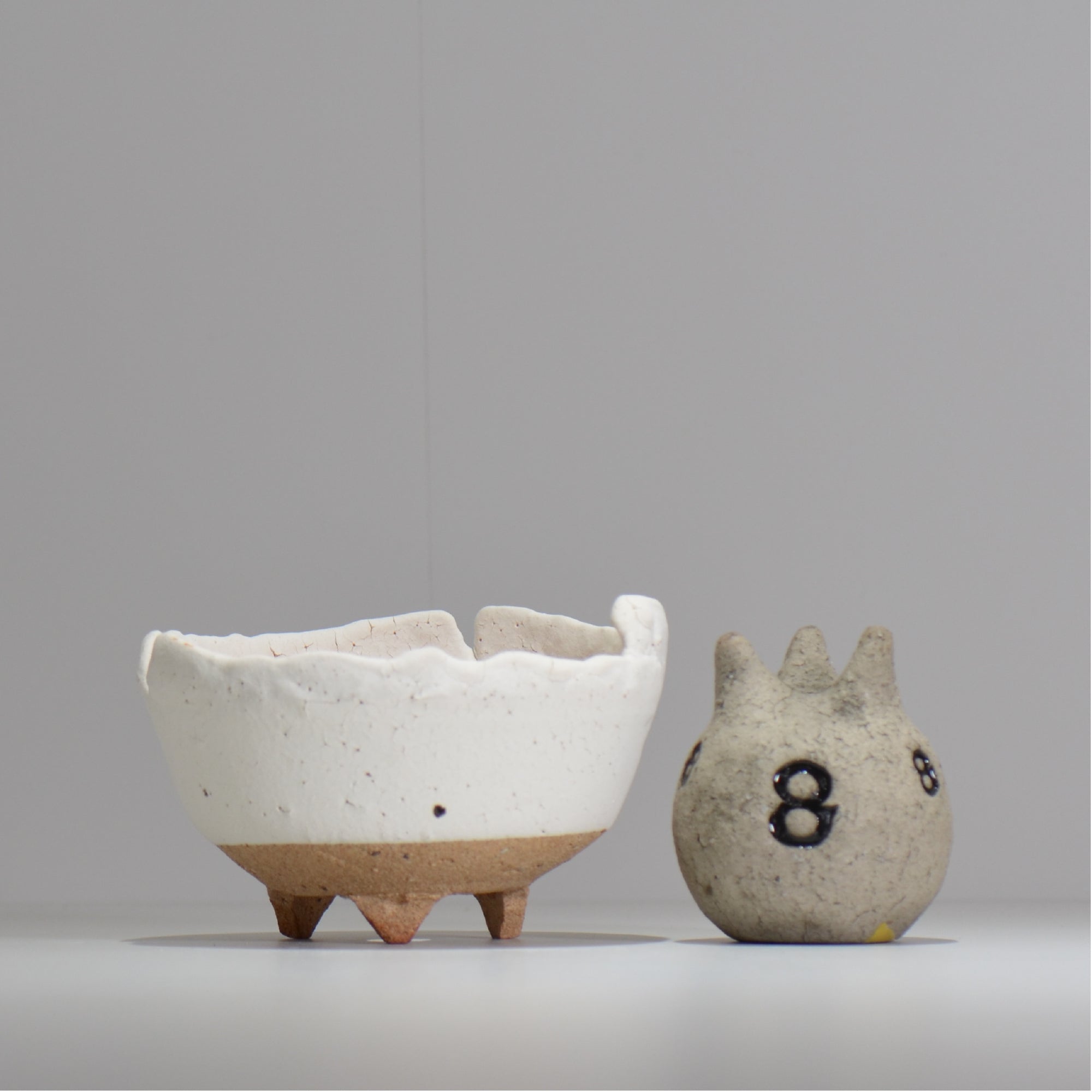 川合牧人 / UROKO POT WHITE/ km_urkw02_m / 約φ14cm / 植木鉢