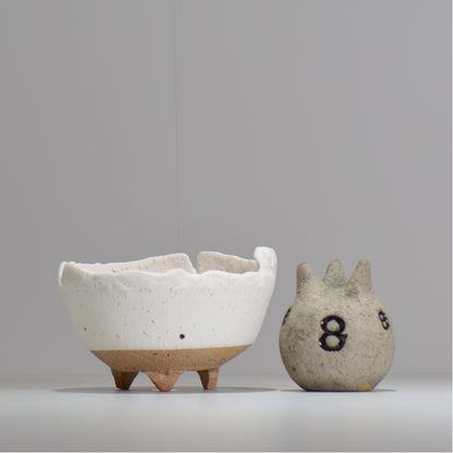川合牧人 / UROKO POT WHITE/ km_urkw02_m / 約φ14cm / 植木鉢