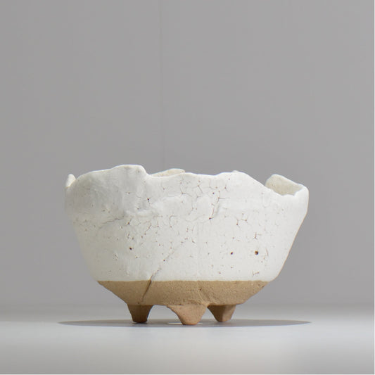 川合牧人 / UROKO POT WHITE/ km_urkw03_m / 約φ14cm / 植木鉢