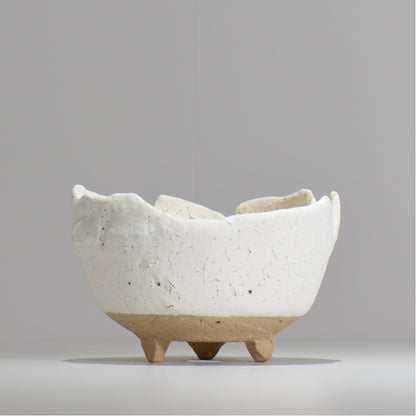 川合牧人 / UROKO POT WHITE/ km_urkw03_m / 約φ14cm / 植木鉢