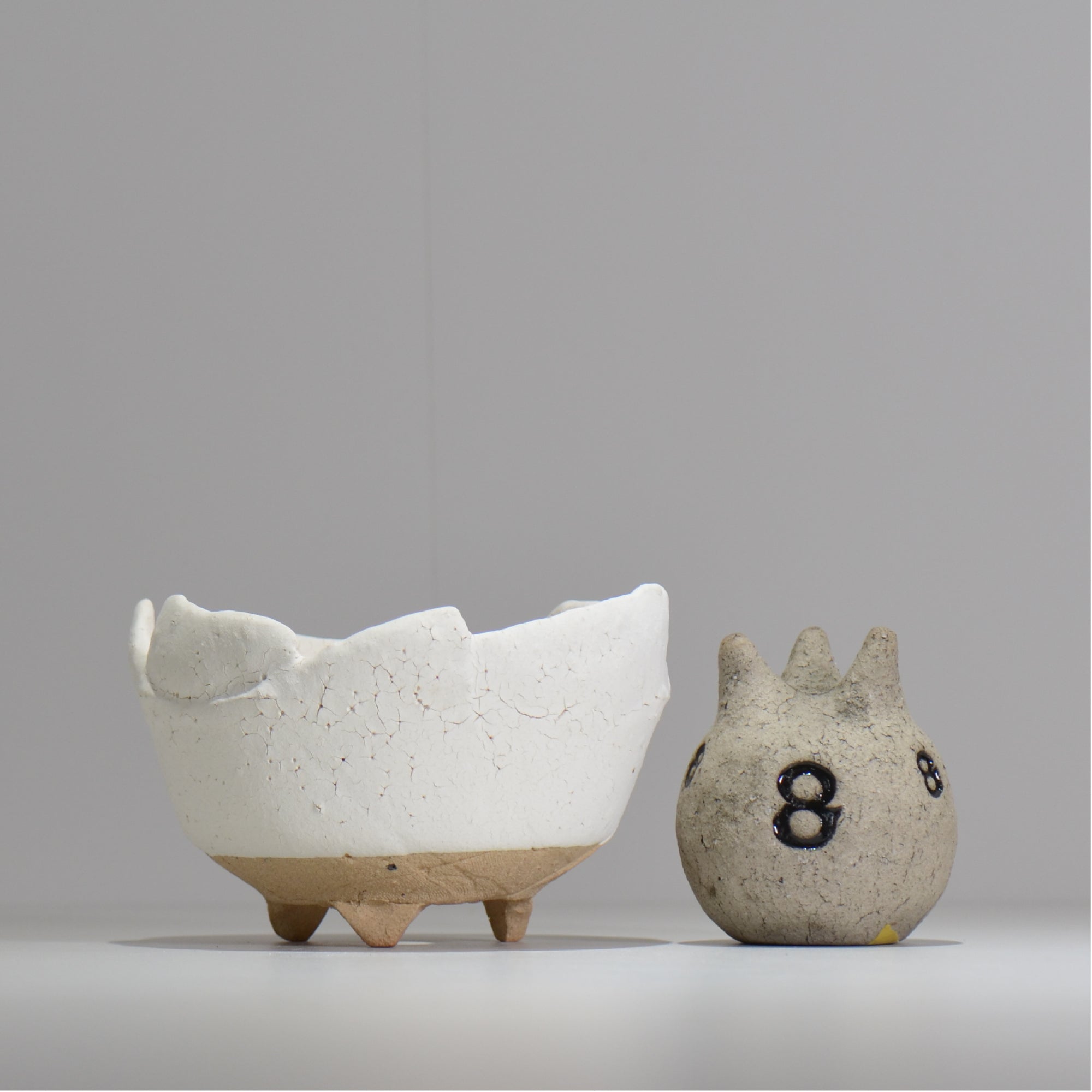 川合牧人 / UROKO POT WHITE/ km_urkw03_m / 約φ14cm / 植木鉢