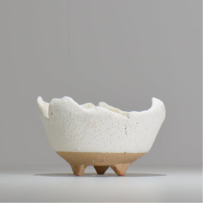 川合牧人 / UROKO POT WHITE/ km_urkw04_m / 約φ14cm / 植木鉢