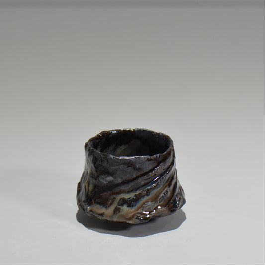 木村 貴史 / 黒泥彩白釉ぐい呑 /kt_07