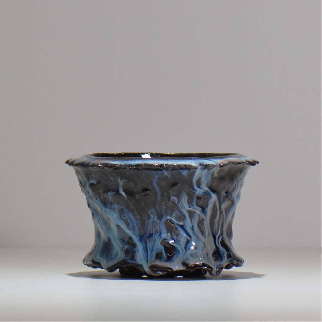 木村 貴史 / 深流-黒蒼 /  kt_sr01_m /  約 φ13.5cm /  植木鉢