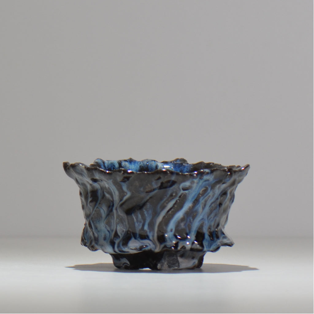 木村 貴史 / 深流-黒蒼 /  kt_sr02_m /  約 φ13cm /  植木鉢