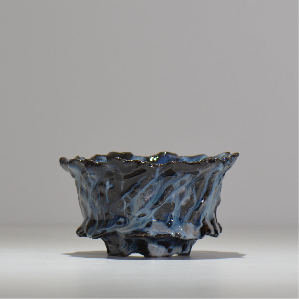 木村 貴史 / 深流-黒蒼 /  kt_sr02_m /  約 φ13cm /  植木鉢