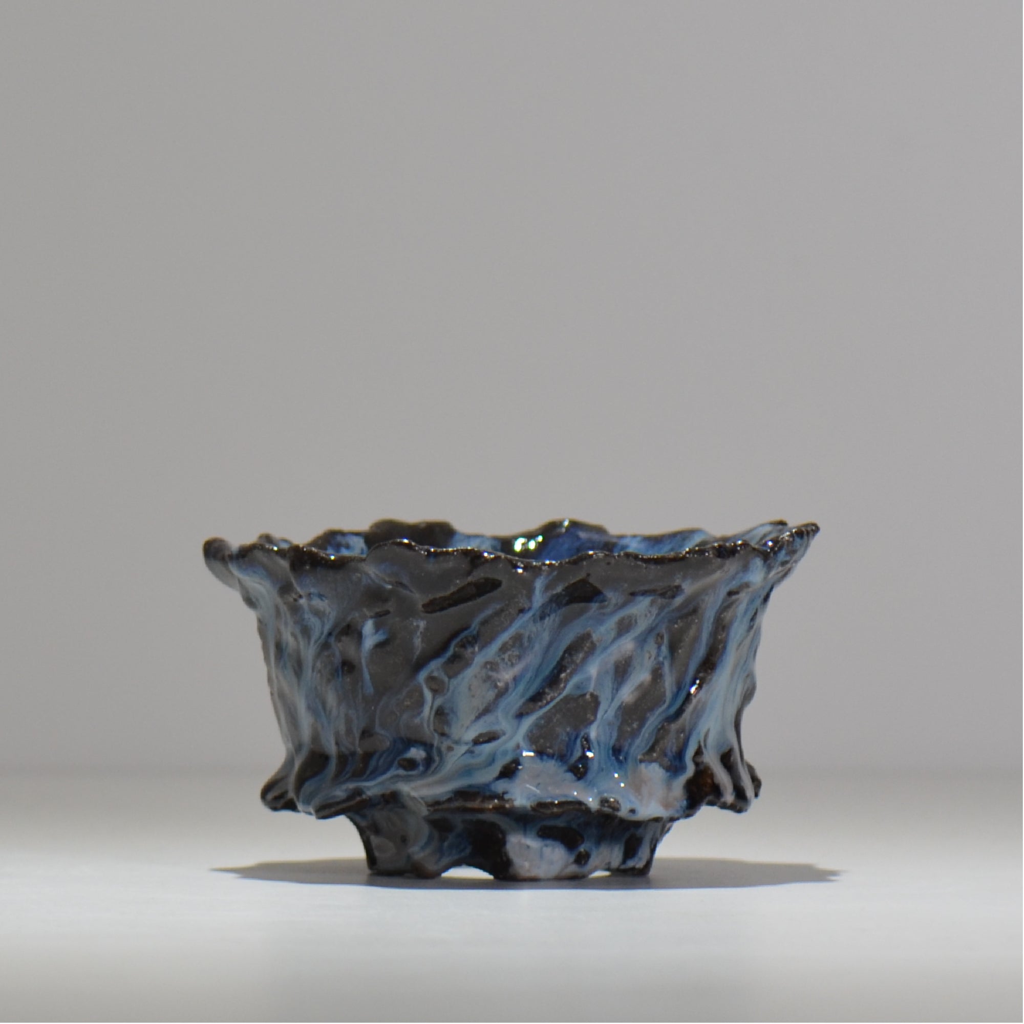 木村 貴史 / 深流-黒蒼 /  kt_sr02_m /  約 φ13cm /  植木鉢