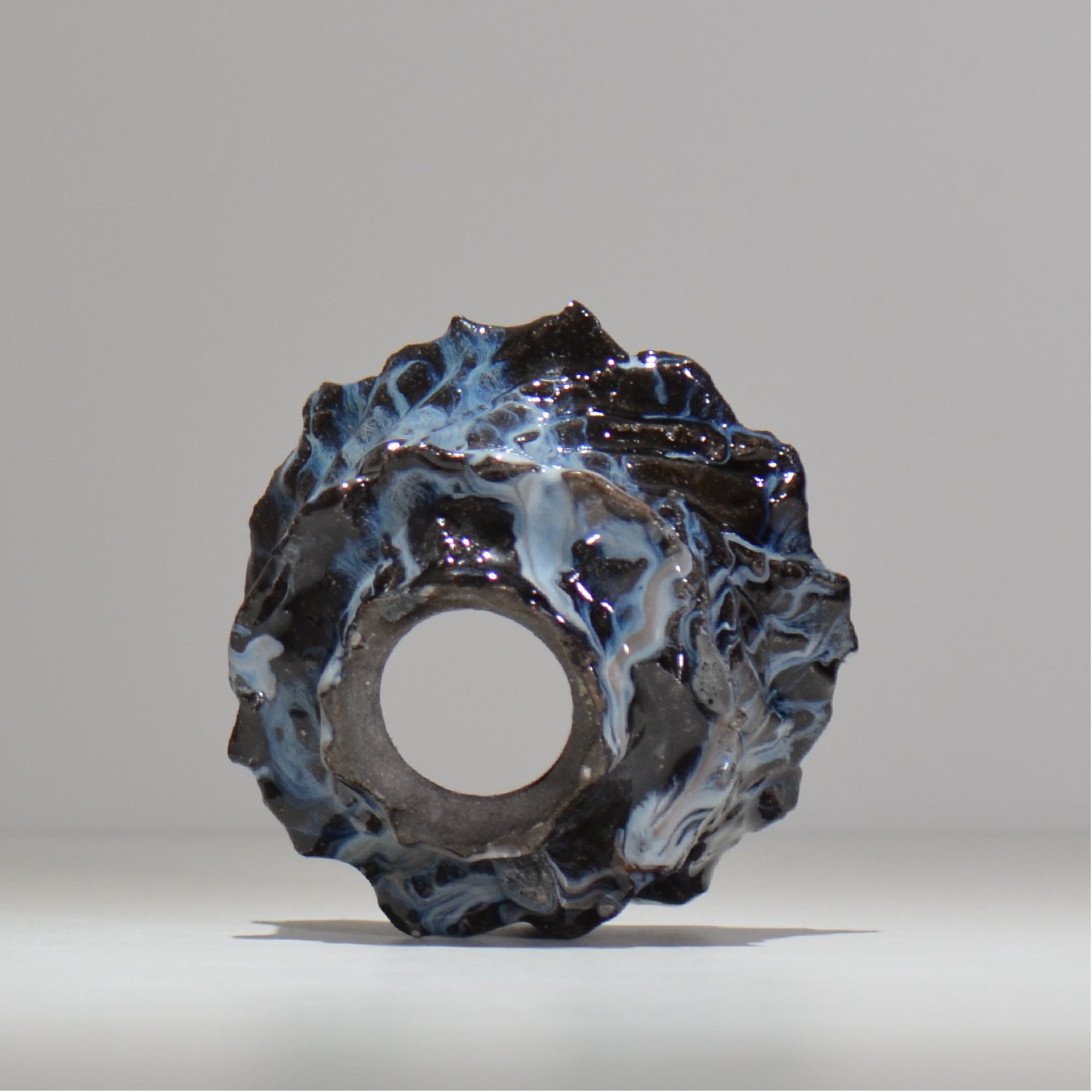 木村 貴史 / 深流-黒蒼 /  kt_sr02_m /  約 φ13cm /  植木鉢