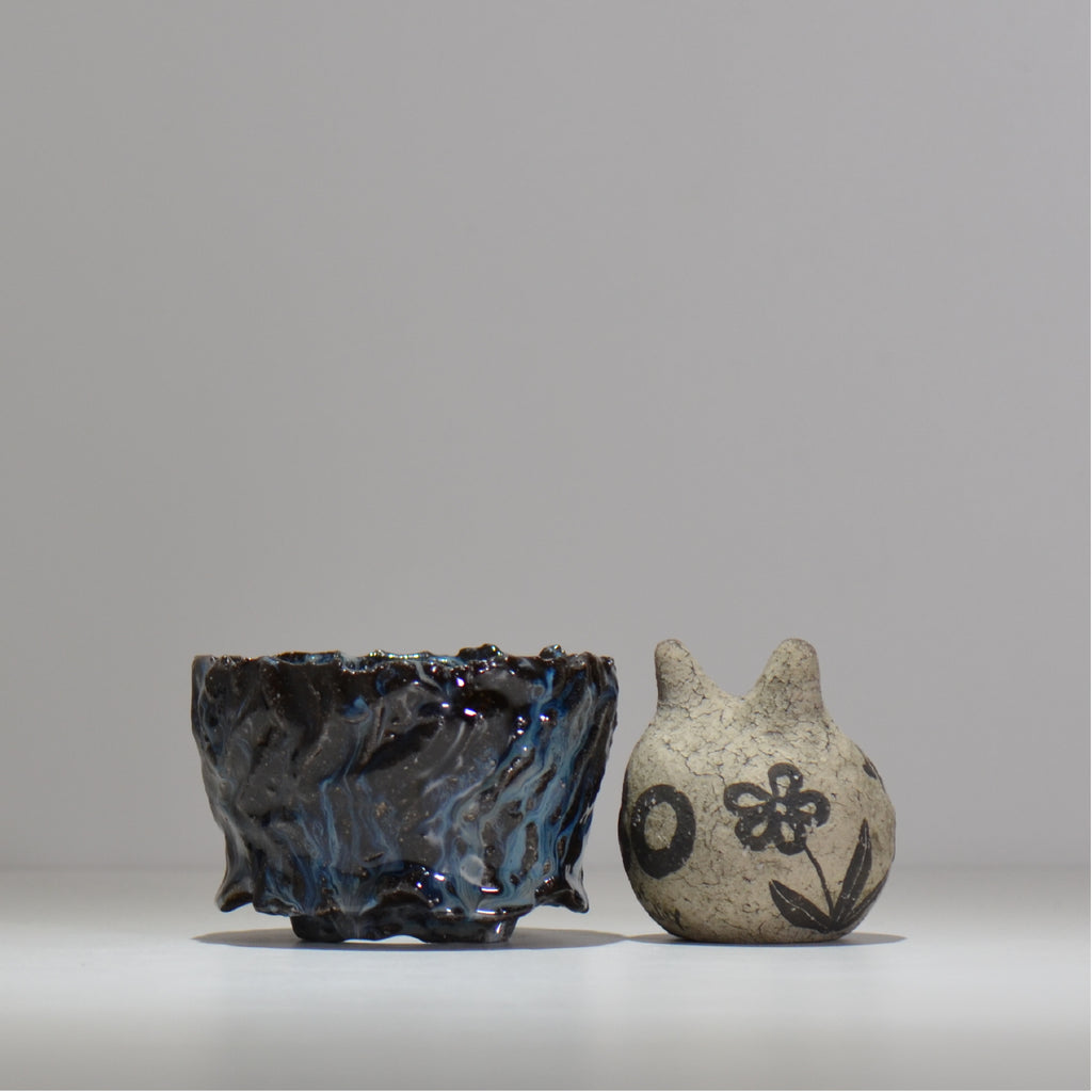 木村 貴史 / 深流-黒蒼 /  kt_sr04_s /  約 φ11.5cm /  植木鉢