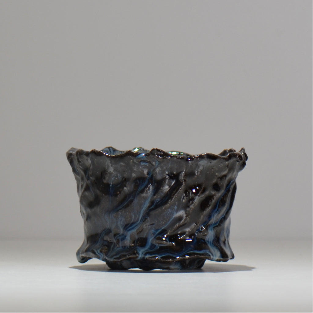 木村 貴史 / 深流-黒蒼 /   kt_sr05_s /  約 φ12cm /  植木鉢