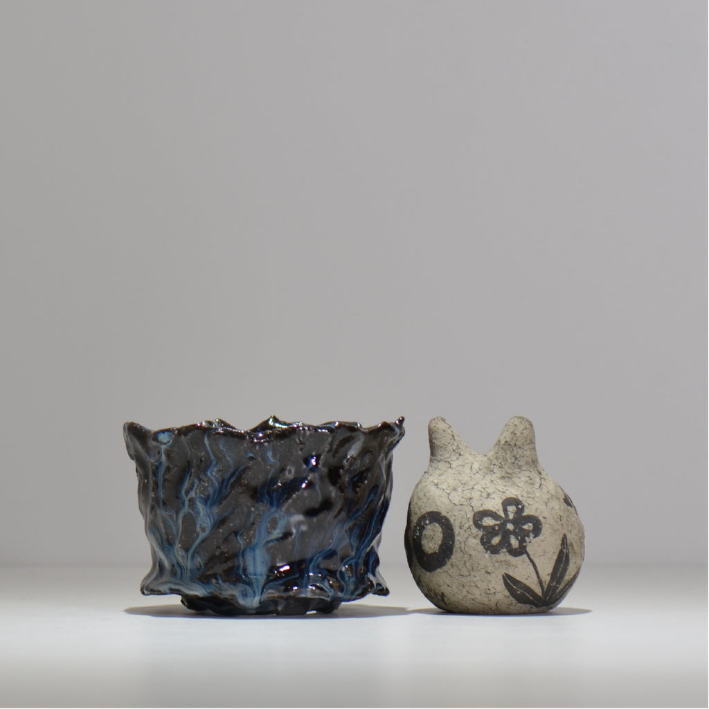 木村 貴史 / 深流-黒蒼 /   kt_sr05_s /  約 φ12cm /  植木鉢