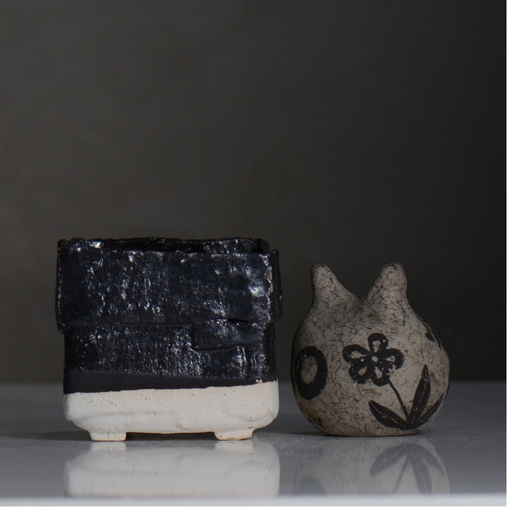 川合 牧人 / cube ツートン / mk2_cb01_s / 約φ9.3cm / 植木鉢