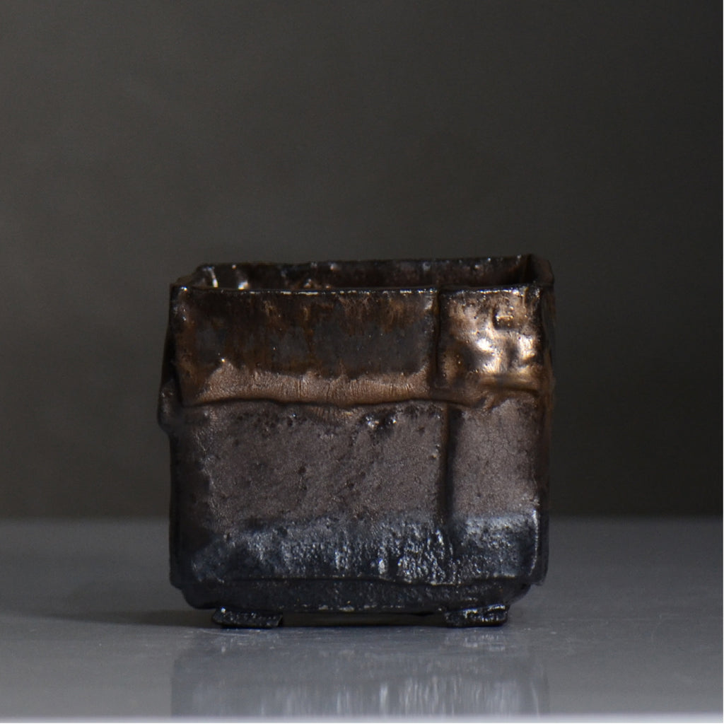 川合 牧人 / cube ブロンズ / mk2_cb08_s / 約φ10cm / 植木鉢