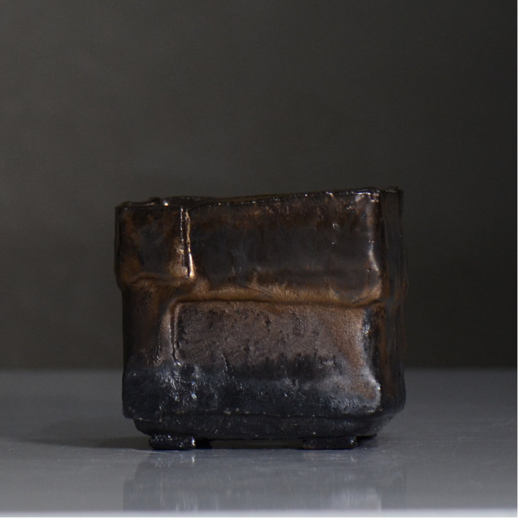 川合 牧人 / cube ブロンズ / mk2_cb08_s / 約φ10cm / 植木鉢