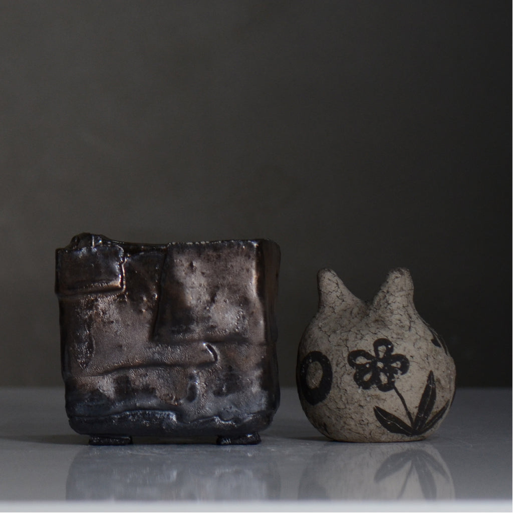 川合 牧人 / cubeブロンズ / mk2_cb09_s / 約φ9.5cm / 植木鉢