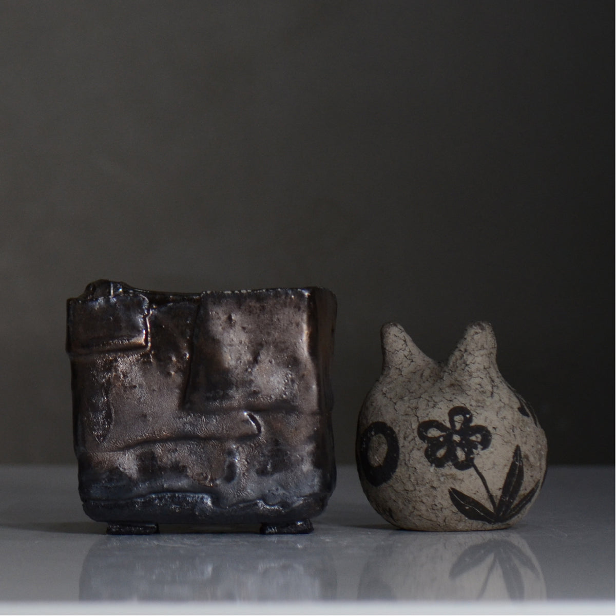 川合 牧人 / cubeブロンズ / mk2_cb09_s / 約φ9.5cm / 植木鉢