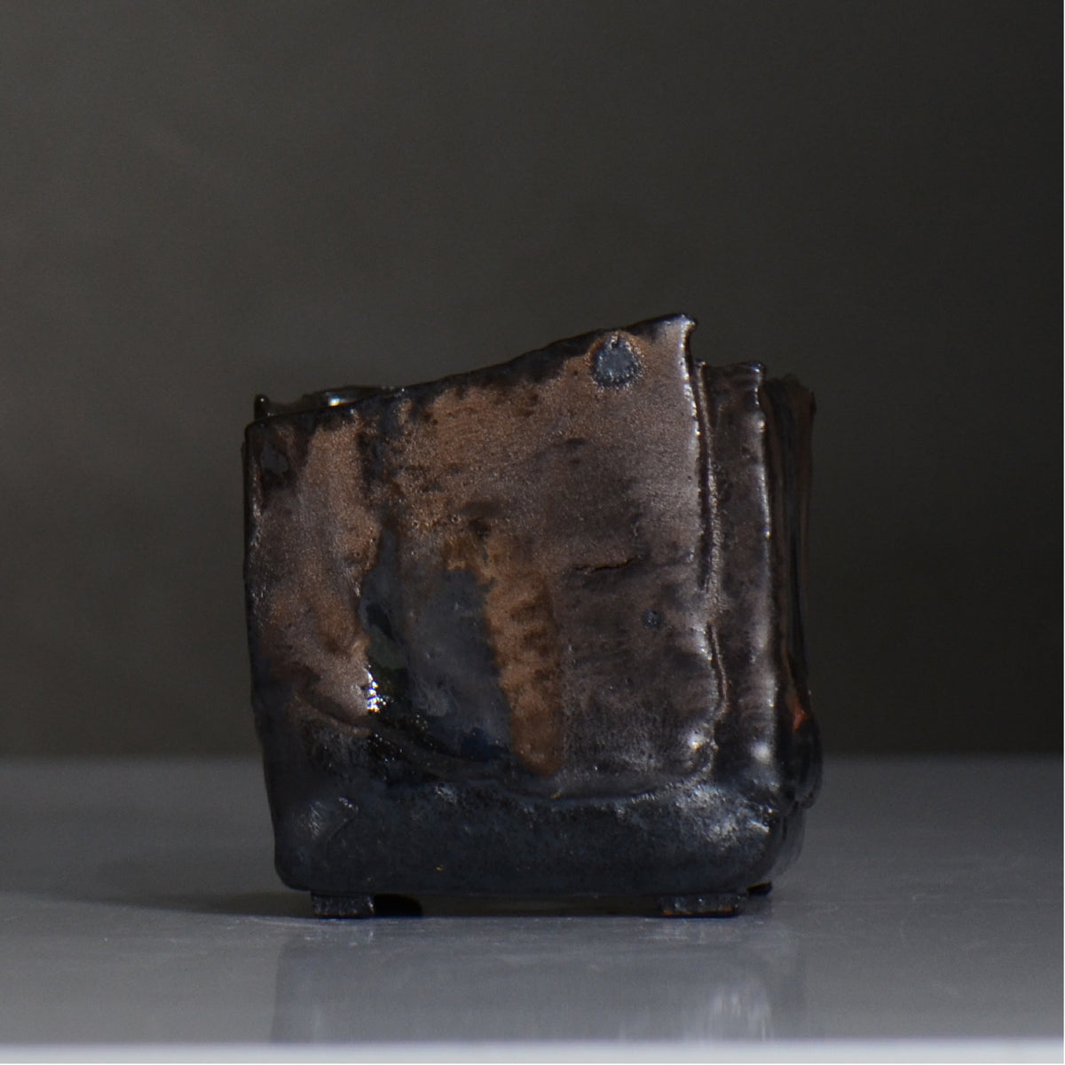 川合 牧人 / cube ブロンズ / mk2_cb10_s / 約φ10cm / 植木鉢
