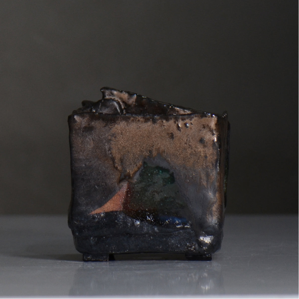 川合 牧人 / cube ブロンズ / mk2_cb10_s / 約φ10cm / 植木鉢